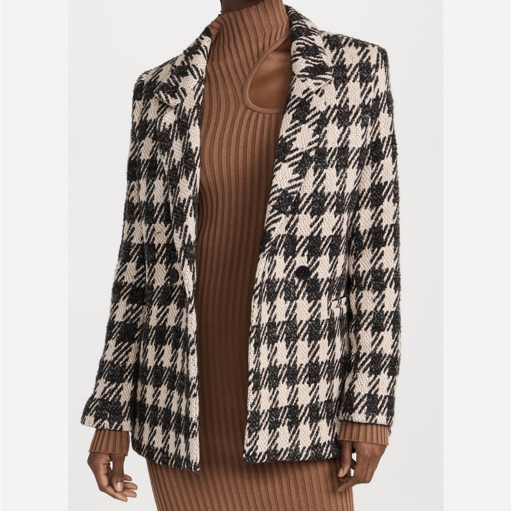 Houndstooth Blazer in Black and Cream - Picture 2 of 3